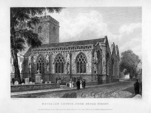 Magdalen Church, from Broad Street, Oxford, 1833