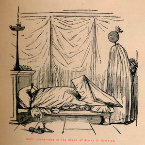 Awful appearance of the Shade of Remus to Romulus by John Leech