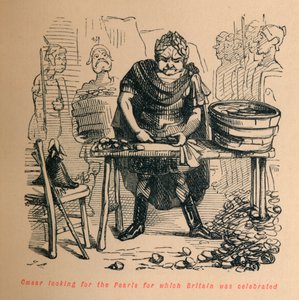 Caesar looking for the Pearls for which Britain was celebrated by John Leech