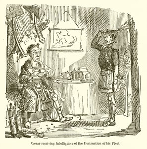 Caesar Receiving Intelligence of the Destruction of his Fleet by John Leech