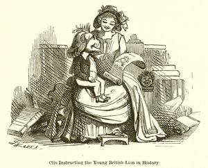 Clio Instructing the Young British Lion in History by John Leech