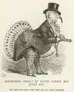 Distressing Result of Eating Turkey Day after Day by John Leech