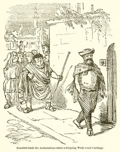 Hannibal Leads the Ambassadors on a Fatiguing Walk Around Carthage by John Leech