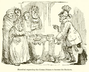 Hannibal Requesting the Cretan Priests to Become His Bankers by John Leech