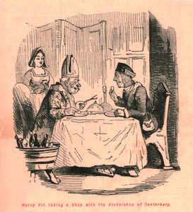 Henry VII taking a chop with the Archbishop of Canterbury by John Leech