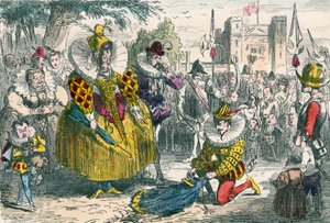 Queen Elizabeth and Sir Walter Raleigh by John Leech