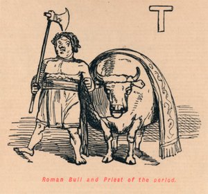 Roman Bull and Priest of the period by John Leech