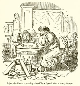 Scipio Aemilianus Cramming Himself for a Speech After a Hearty Supper