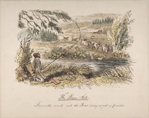 The Riverside, Favourable Wind and the Trout Rising as Fast as Possible by John Leech