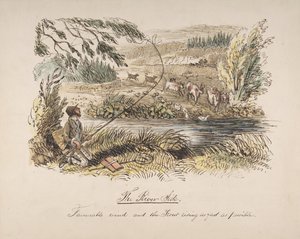 The Riverside, Favourable Wind and the Trout Rising as Fast as Possible, 1830-64 by John Leech