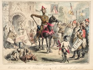 William the Conqueror inspecting the Volunteers previous to the Invasion of England, from The Comic History of England