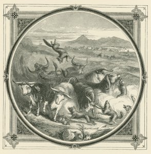 When the wolf comes, the oxen leave off fighting to unite in self-defence by John Leighton