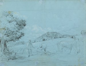 Ploughing at Shoreham by John Linnell