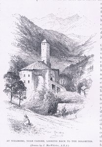 At Welsberg, near Cadore, looking back to the Dolomites, from The Magazine of Art 1893, Cassell and Company by John MacWhirter