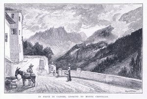 In Pieve Di Cadore, looking to Monte Cristallo, from The Magazine of Art 1893, Cassell and Company by John MacWhirter