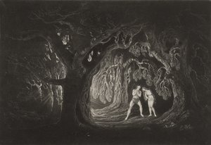 Adam Hearing the Voice of the Almighty by John Martin