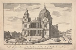 A Perspective View of the Cathedral Church of St. Pauls in London by John Maurer