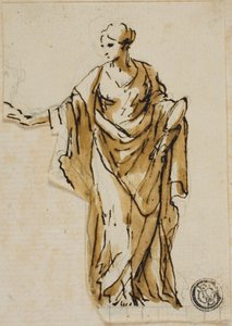 Standing Female Figure with Right Hand Raised