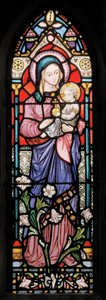 Dover, St Mary In Castro, Lavers & Barraud, John Millner Allen (1827-1902), Madonna & Child, 1861, adapted from Gilbert Scott