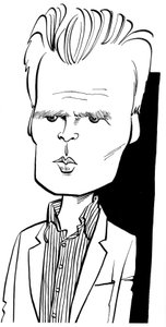 Robin Holloway - caricature by John Minnion
