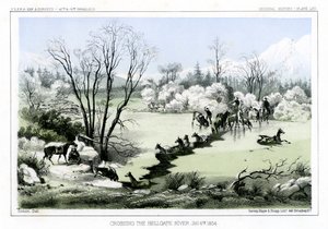 Crossing the Hellgate River, 6 January 1854 by John Mix Stanley