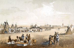 Fort Union and Distribution of Goods to the Assiniboins by John Mix Stanley