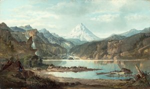 Mountain Landscape with Indians