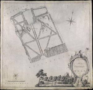 Plan of Greenwich Park, Showing the Royal Observatory, One Tree Hill and the Ranger