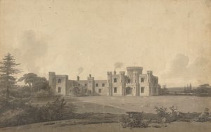 Design for Knepp Castle, Sussex: Perspective by John Nash