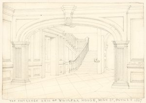 The entrance hall of Fairfax House, High Street, Putney, London