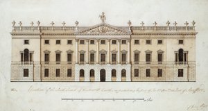 Wentworth Castle, design for the south front, c.1760 by John Platt