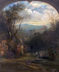 The Original Sketch for the Grand Staircase at Newstead Abbey, Nottinghamshire by John Rawson Walker