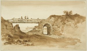Temporary bridge on the Coronation Road opposite the New Gaol, c.1821