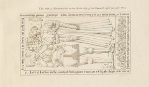 Standon Church - Tomb of Francis Rose: pen drawing