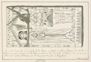 Uttoxeter Church - Tomb of the Minors Family: pen and ink drawing, nd [mid 19th cent]