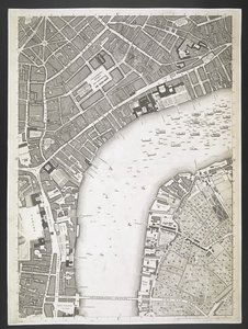 Plan of London, The Strand, Westminster Bridge by John Rocque