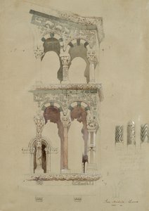 Part of the Facade of the destroyed Church of San Michele in Foro, Lucca, as it appeared in 1845
