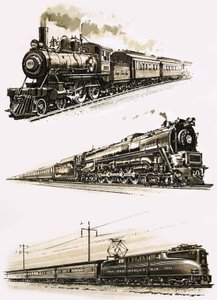 Montage of US Trains by John S. Smith