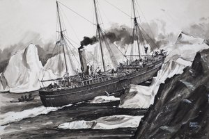 The Roosevelt Smashing Through Ice to Get to the North Pole by John S. Smith