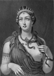 Cleopatra VII, Steel Engraving of the Encaustic Painting Found at Hadrian