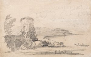 Bridge and Tower (after Richard Wilson) by John Sell Cotman