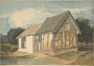 Farm Building by a Pond by John Sell Cotman
