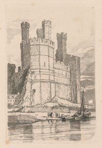 Liber Studiorum: Plate 28, Caernarvon Castle, N. Wales, 1838
