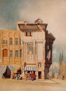 Old Houses, with Figures by John Sell Cotman