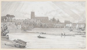 The Town of Beccles from the Bridge, Suffolk by John Sell Cotman