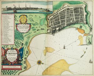 A Map of the City and Port of Tripoli in Barbary by John Seller