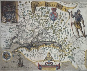 Map of Virginia: Inset showing interior of Indian chief Powathan
