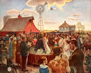 Baptism in Kansas, Book Plate by John Steuart Curry