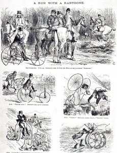 A man hunting on a tricycle by John Tenniel
