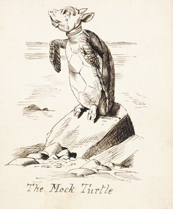 The Mock Turtle Sobbing on a Rock, c.1865 by John Tenniel